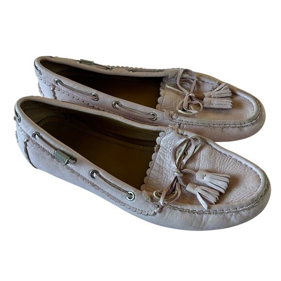 Coach Womens Size 10 B Baby Pink Olympia Tassel Leather Loafer Shoes Preppy - Picture 1 of 6